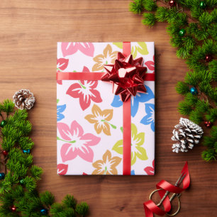 Kleurrijke hibiscus, patroon van bloemen cadeaupapier