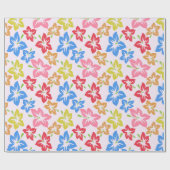 Kleurrijke hibiscus, patroon van bloemen cadeaupapier (Vlak)