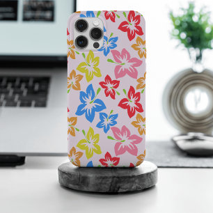 Kleurrijke hibiscus, patroon van bloemen iPhone 15 pro max hoesje