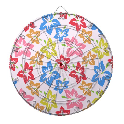 Kleurrijke hibiscus, patroon van bloemen dartbord (Voorkant)