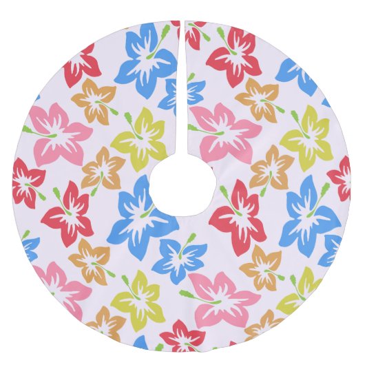 Kleurrijke hibiscus, patroon van bloemen kerstboom rok (Voorkant)