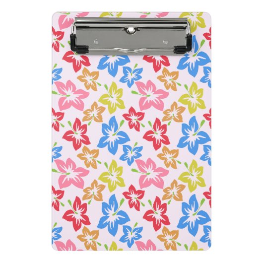 Kleurrijke hibiscus, patroon van bloemen mini klembord (Voorkant)