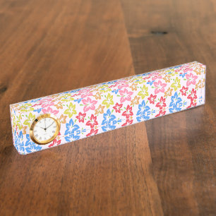 Kleurrijke hibiscus, patroon van bloemen naambordje