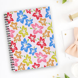Kleurrijke hibiscus, patroon van bloemen notitieboek