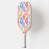 Kleurrijke hibiscus, patroon van bloemen pickleball paddle (Links)