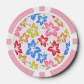Kleurrijke hibiscus, patroon van bloemen poker chips (Voorkant)