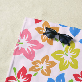 Kleurrijke hibiscus, patroon van bloemen strandlaken