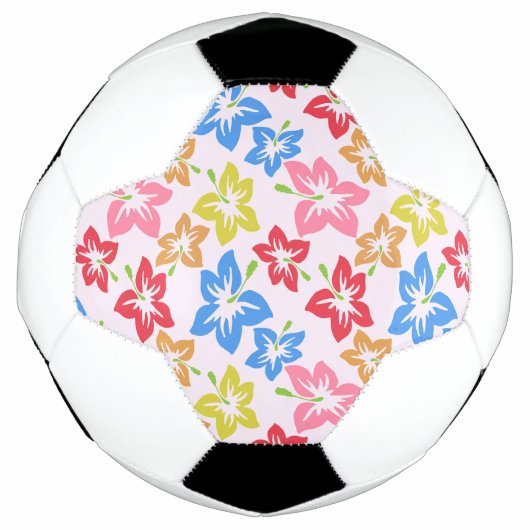 Kleurrijke hibiscus, patroon van bloemen voetbal (Voorkant)