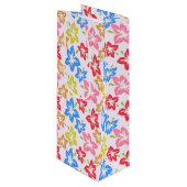Kleurrijke hibiscus, patroon van bloemen wijn cadeautas (Voorkant Gekanteld)