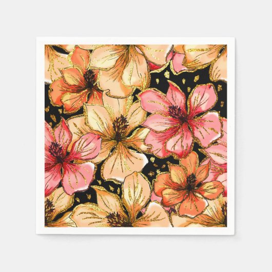 Kleurrijke hibiscus servet (Voorkant)