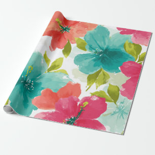Kleurrijke Hibiscus Tropische Hawaiaanse Strand Bl Cadeaupapier