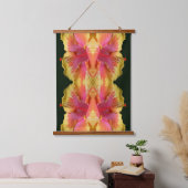 Kleurrijke Hibiscusbloem Close-up Abstract Hangend Wandkleed (Slaapkamer)
