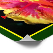 Kleurrijke Hibiscusbloem Close-up Abstract Poster (Hoek)