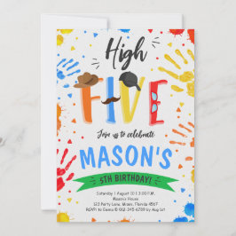 Kleurrijke High Five verjaardag Kaart