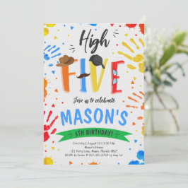 Kleurrijke High Five verjaardag Kaart