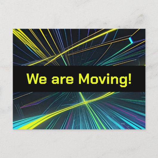 Kleurrijke High Tech Lichten Adreswijziging Briefkaart (Voorkant)