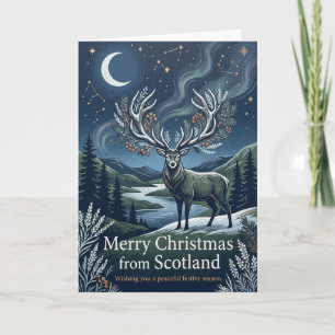 Kleurrijke Highland Kerst Viering Kaart