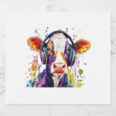 Kleurrijke Highland Koe Sparkling Wijnetiket (Enkel label)