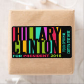Kleurrijke Hillary Clinton 2016 aangepaste labels (Insitu)