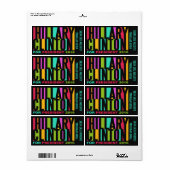 Kleurrijke Hillary Clinton 2016 aangepaste labels (Full Sheet)