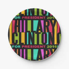 Kleurrijke Hillary Clinton 2016 papieren borden Bordje
