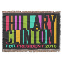 Kleurrijke Hillary Clinton 2016 werpdeken