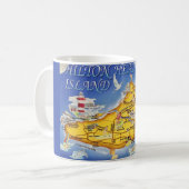 Kleurrijke Hilton Head SC Kaart Koffiemok (Voorkant links)