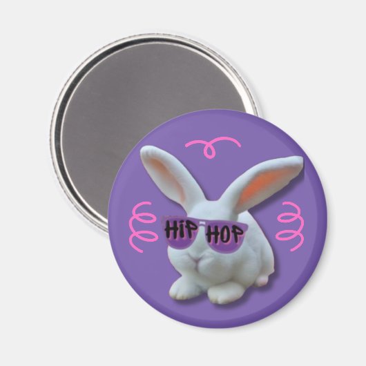 Kleurrijke Hip Hop Bunny Magneet (Voorkant / Achterkant)