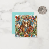 Kleurrijke hippe Kaart Notitiekaartje (Voorkant / Achterkant in situ)