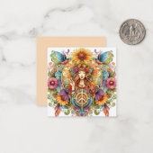 Kleurrijke hippe Kaart Notitiekaartje (Voorkant / Achterkant in situ)