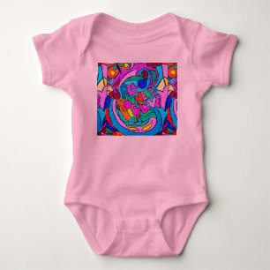 kleurrijke hippie-achtige liefdesmaker baby romper