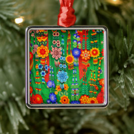 Kleurrijke Hippie Bloem Ontwerpen Metalen Ornament