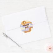 Kleurrijke Hippie Bloem Retro Groovy Dank u Ronde Sticker (Envelop)