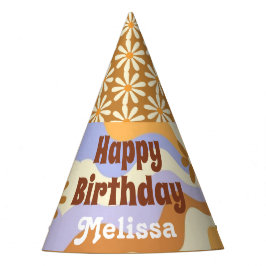 Kleurrijke Hippie Bloem Retro Groovy Sweet 16 Feesthoedjes