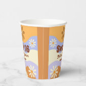 Kleurrijke Hippie Bloem Retro Groovy Sweet 16 Papieren Bekers (Rechts)