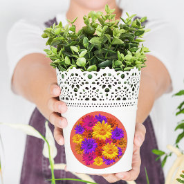 Kleurrijke Hippie Bloemen Koele Fun Meisjesachtige Ronde Sticker