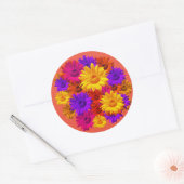 Kleurrijke Hippie Bloemen Koele Fun Meisjesachtige Ronde Sticker (Envelop)