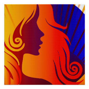 Kleurrijke Hippie BOHO Vrouw Perfect Poster