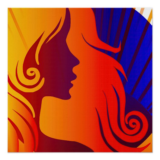 Kleurrijke Hippie BOHO Vrouw Perfect Poster (Voorkant)
