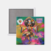 Kleurrijke Hippie Chic Bloemmagneet Magneet (Voorkant / Achterkant)