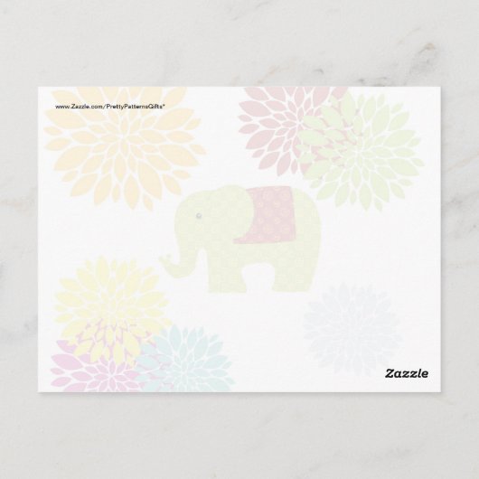  kleurrijke Hippie Elephant Flower Power Briefkaart (Achterkant)