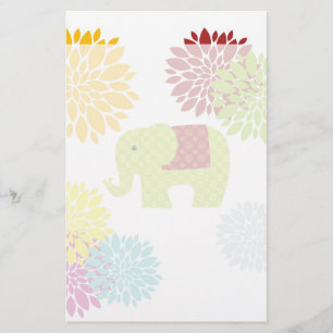 kleurrijke Hippie Elephant Flower Power Briefpapier