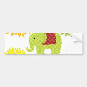  kleurrijke Hippie Elephant Flower Power Bumpersticker