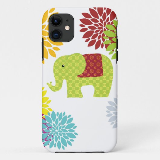 kleurrijke Hippie Elephant Flower Power Case-Mate iPhone Case (Achterkant)