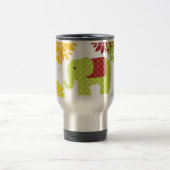 kleurrijke Hippie Elephant Flower Power Reisbeker (Center)