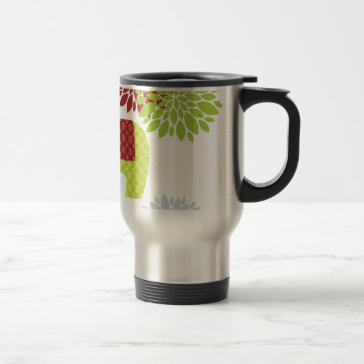 kleurrijke Hippie Elephant Flower Power Reisbeker (Rechts)