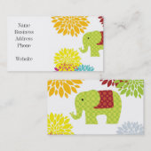  kleurrijke Hippie Elephant Flower Power Visitekaartje (Voorkant / Achterkant)