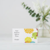  kleurrijke Hippie Elephant Flower Power Visitekaartje (Staand voorkant)