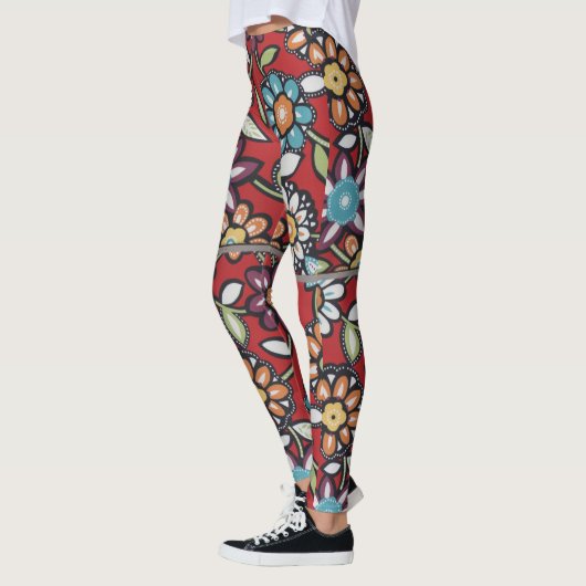 kleurrijke hippie groovy - bloem leggings (Links)