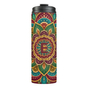 Kleurrijke Hippie Mandala Spirituele Boho Thermosbeker